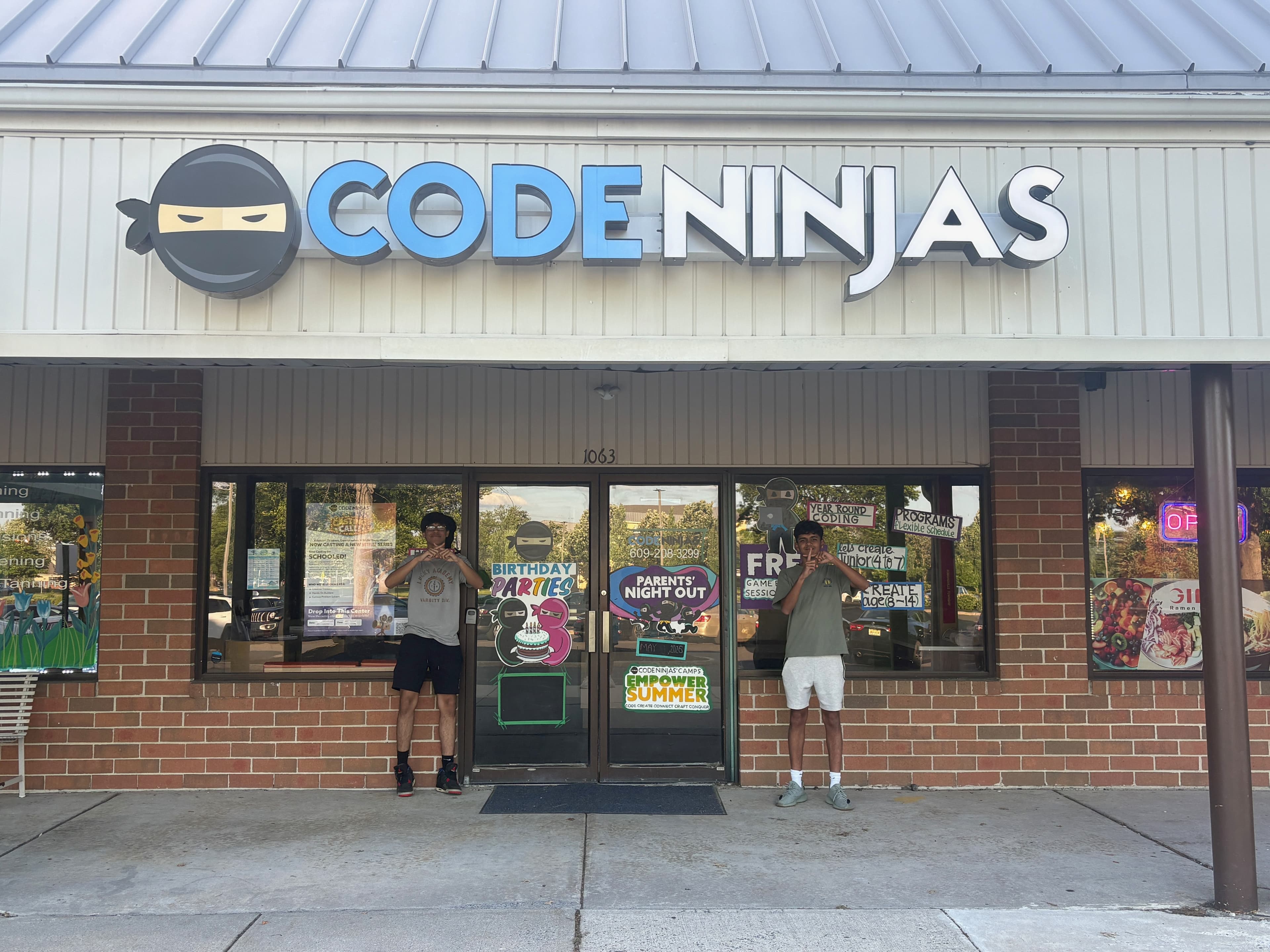 MathBase students outside a collaboration space
